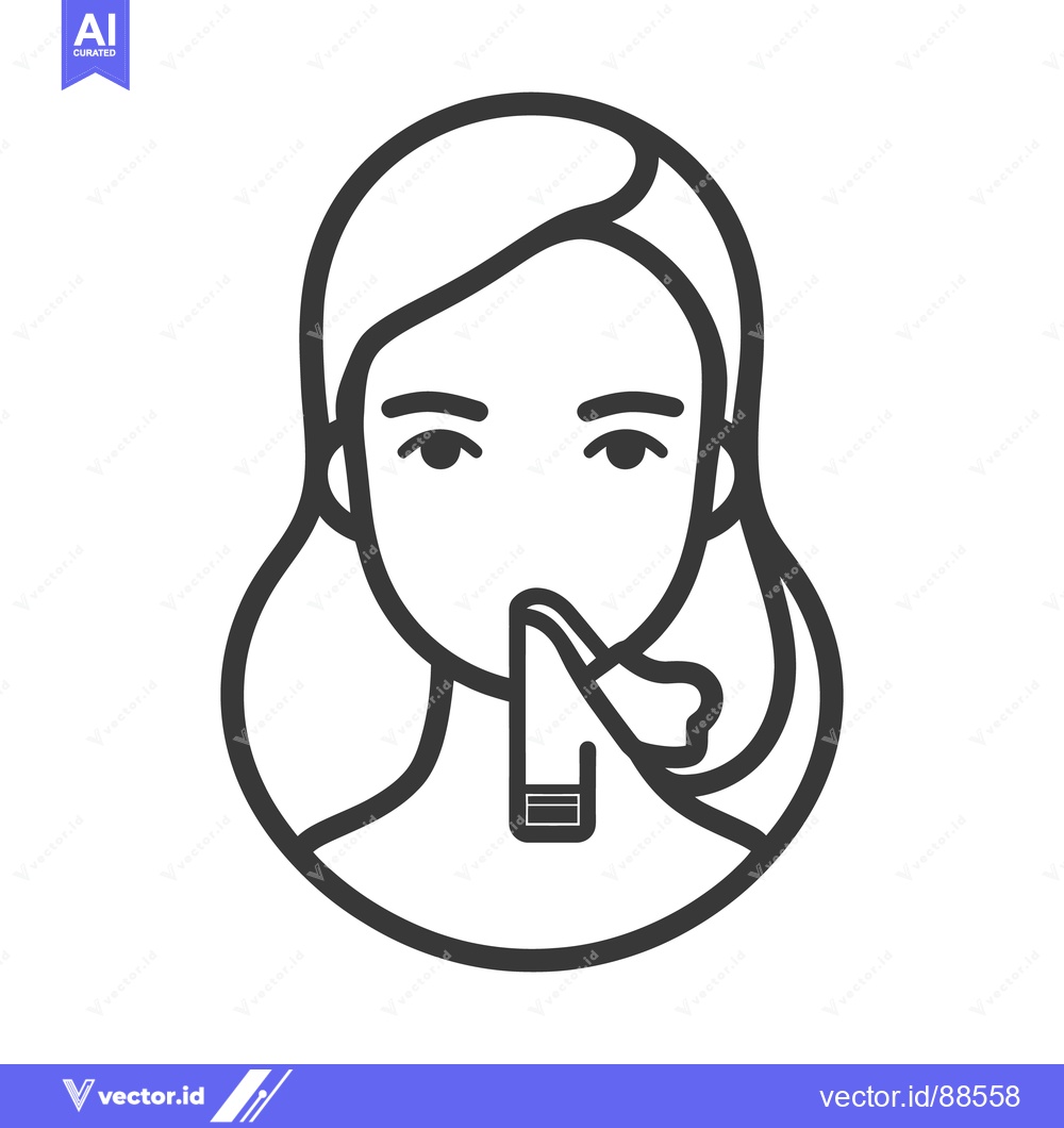 Premium Vector of A simple line drawing of a person requesting quietness