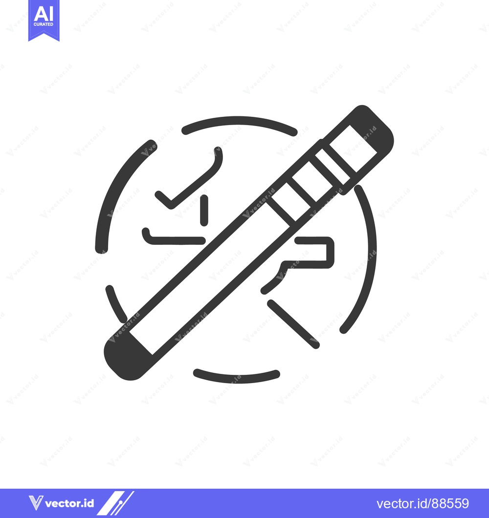 Premium Vector dari A black and white image depicting a no smoking symbol