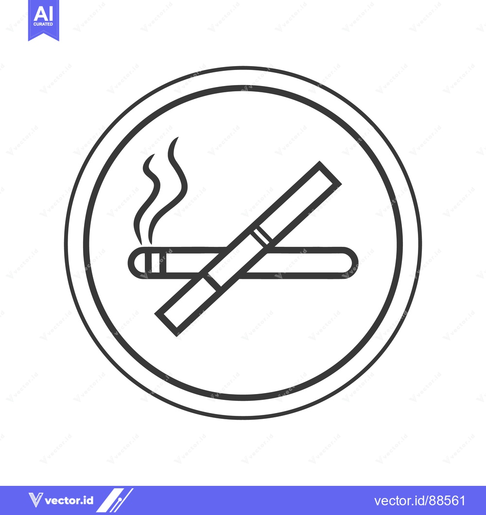 Premium Vector dari A circular sign depicting smoking with a lit cigarette