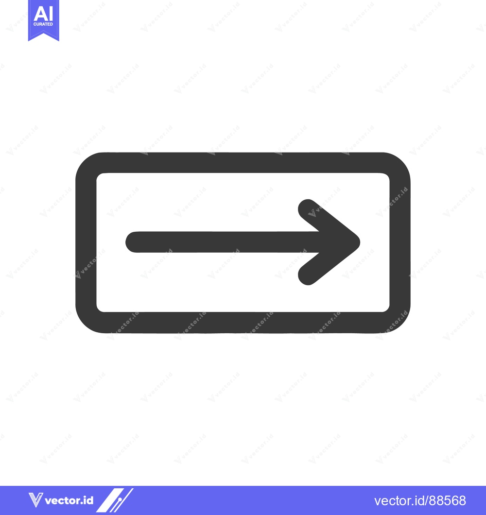 Premium Vector dari Right Arrow in Rounded Rectangle: Simple Directional Icon Design