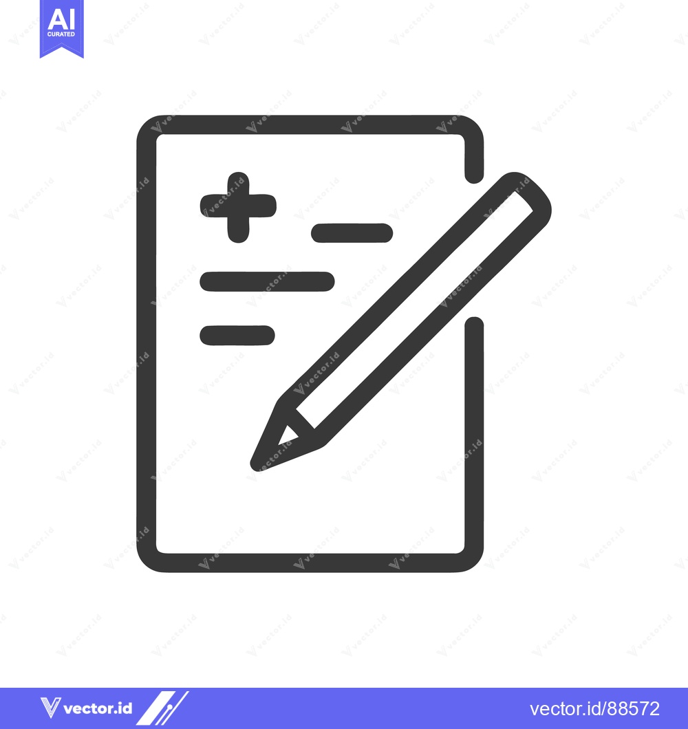 Premium Vector of Medical Record with Pencil Icon: Healthcare Documentation Symbol