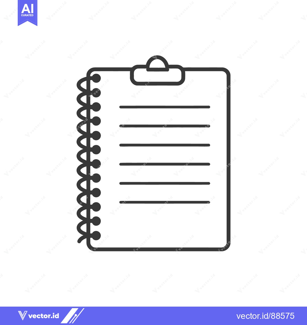 Premium Vector dari A black and white drawing of a notepad and clipboard