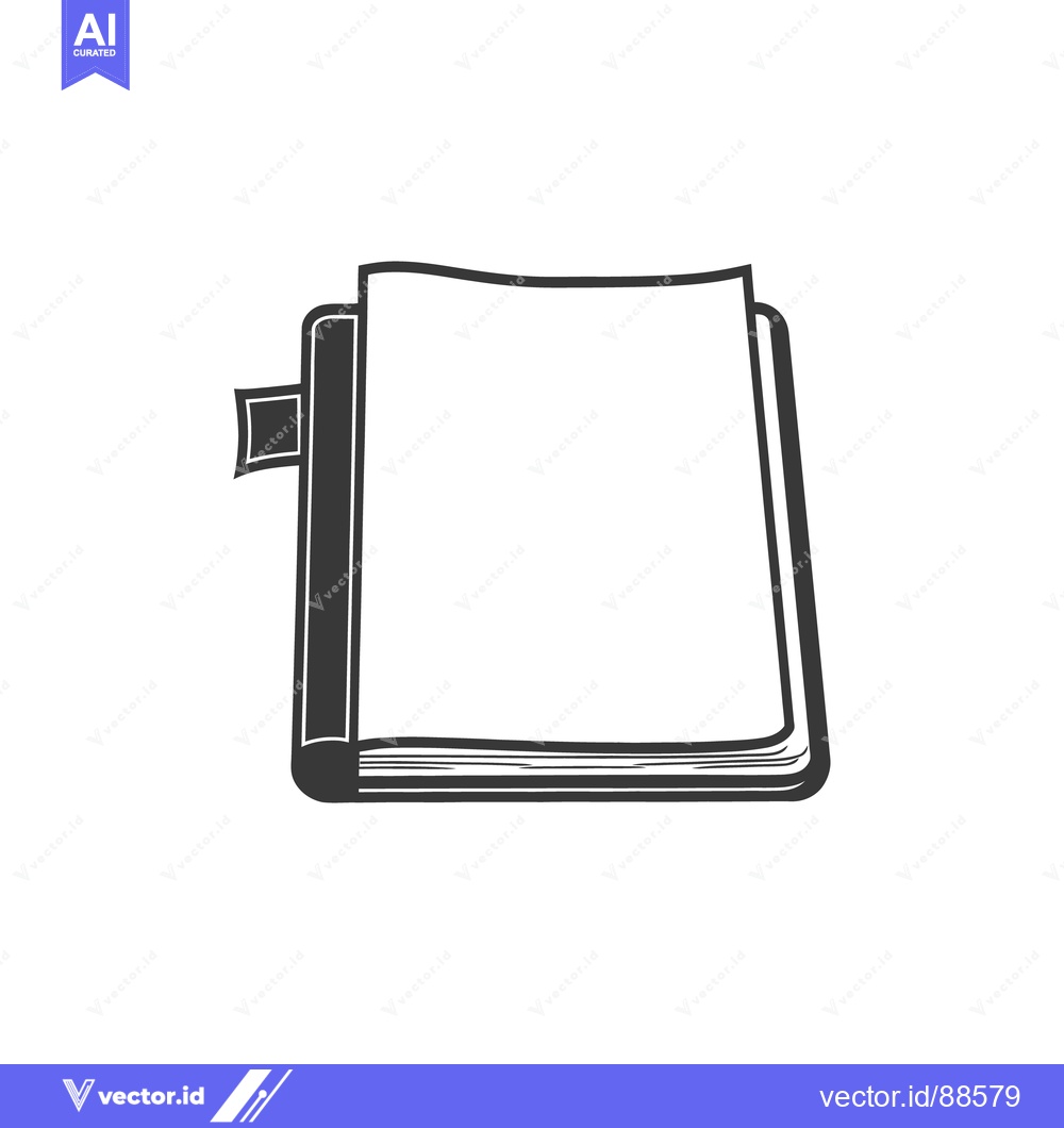 Premium Vector dari An open book illustration featuring pages and a bookmark element