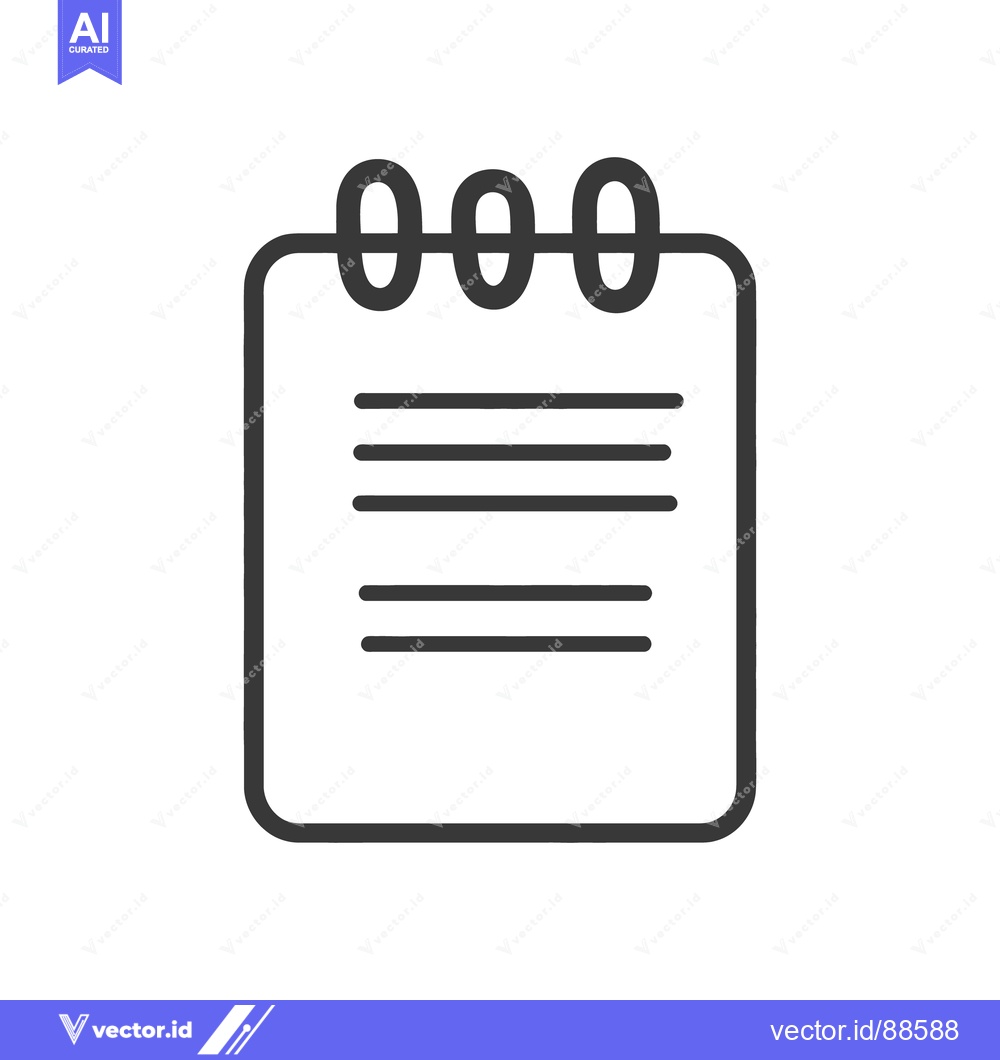 Premium Vector dari Simple outlined graphic depiction of a notepad or writing pad