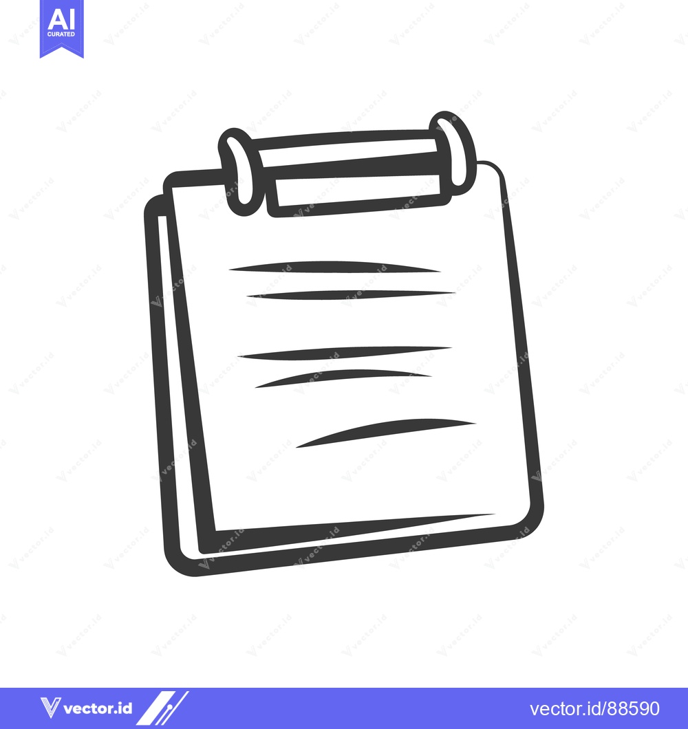 Premium Vector of A simple illustrated drawing of a clipboard with attached paper
