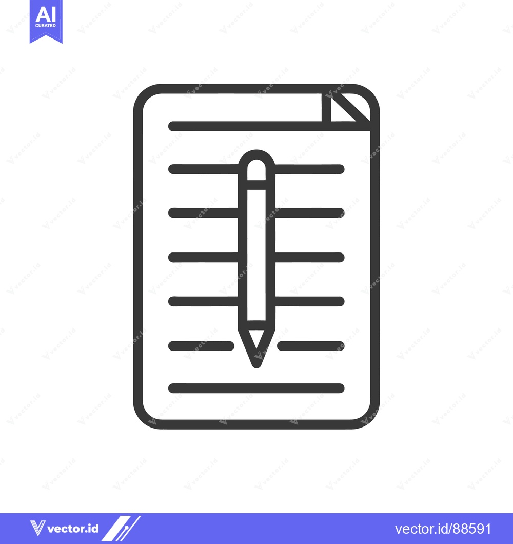 Premium Vector dari A sheet of paper with a pencil laying on it