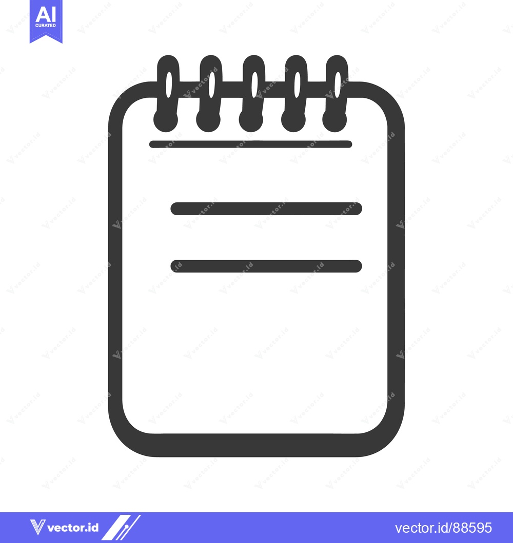 Premium Vector dari An illustrated image of a wire bound notepad with blank pages