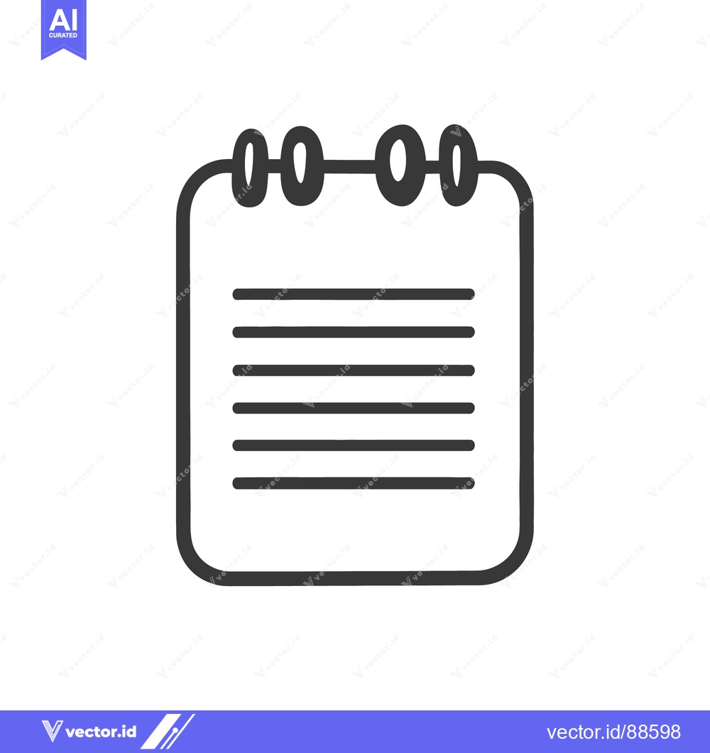 Premium Vector of Simple black and white illustration of a spiral bound notepad