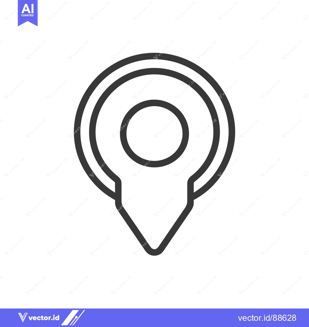 Premium Vector of A black and white icon representing a location marker