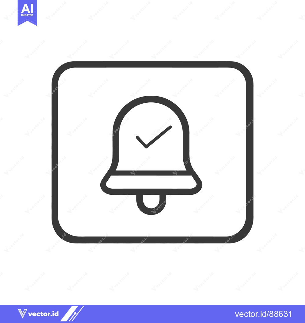 Premium Vector dari A simple icon showing a bell with a checked confirmation mark