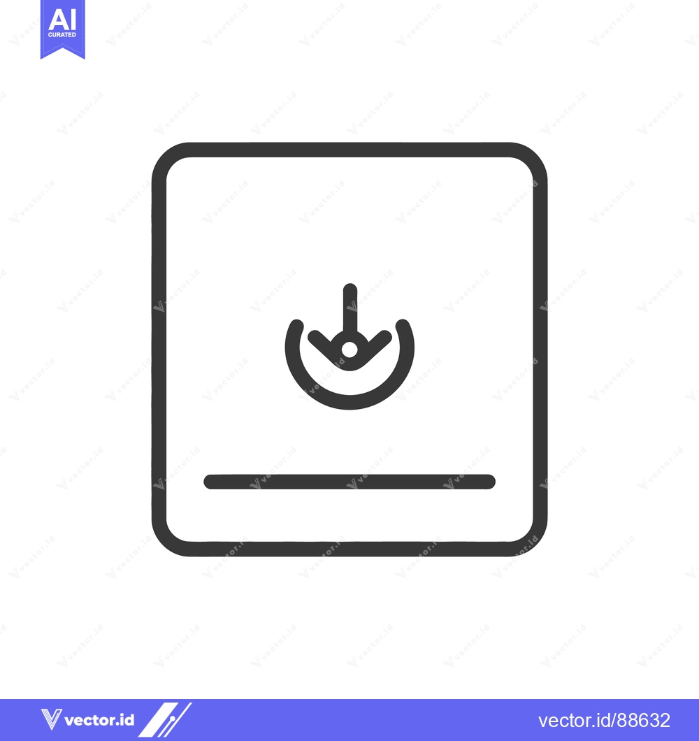 Premium Vector dari A simple illustration depicts a download symbol inside a square