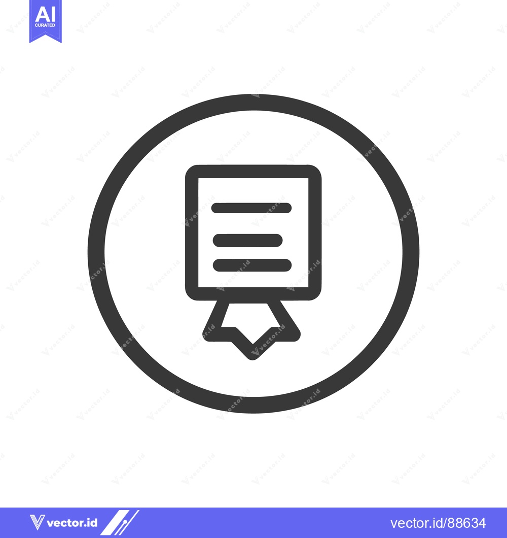 Premium Vector dari A stylized icon shows document within a circular outline