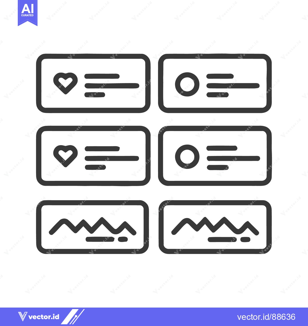 Premium Vector dari Minimalist Icon Set: Social Media, Notification, and Waveform Elements