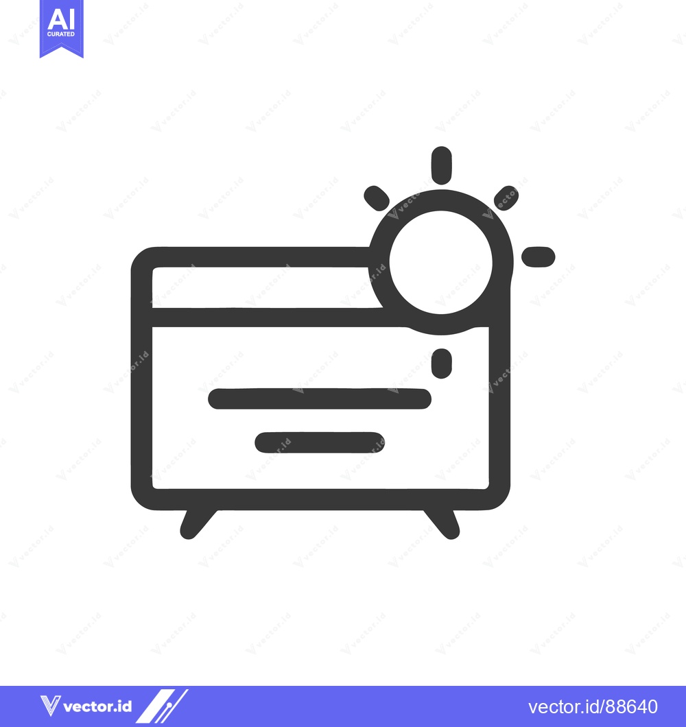 Premium Vector dari Minimalist Projector Icon with Light Rays, Dark Gray Outline on White