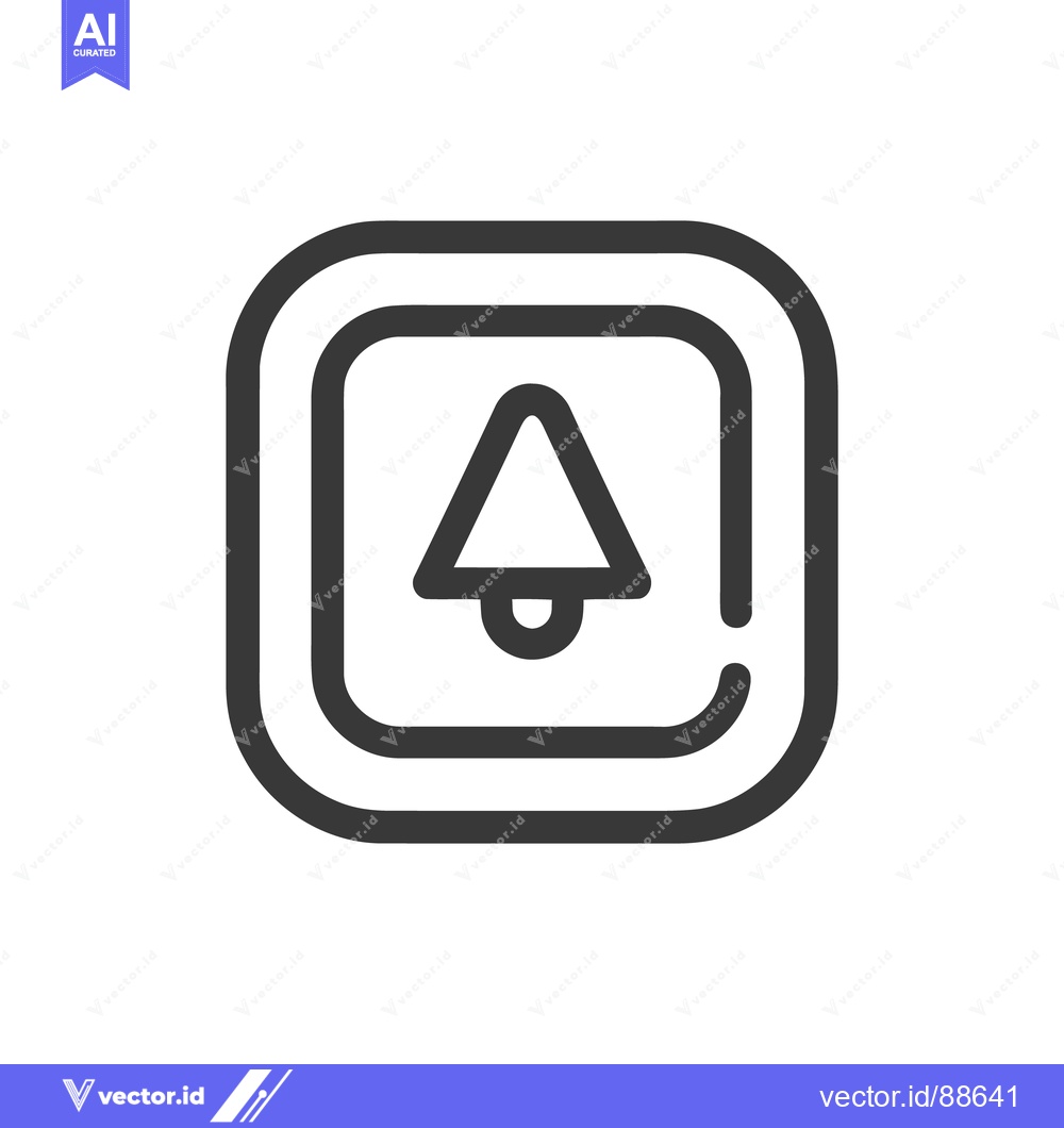 Premium Vector dari Bold Outline of Upload Icon in Rounded Square Frame, Minimalist Design