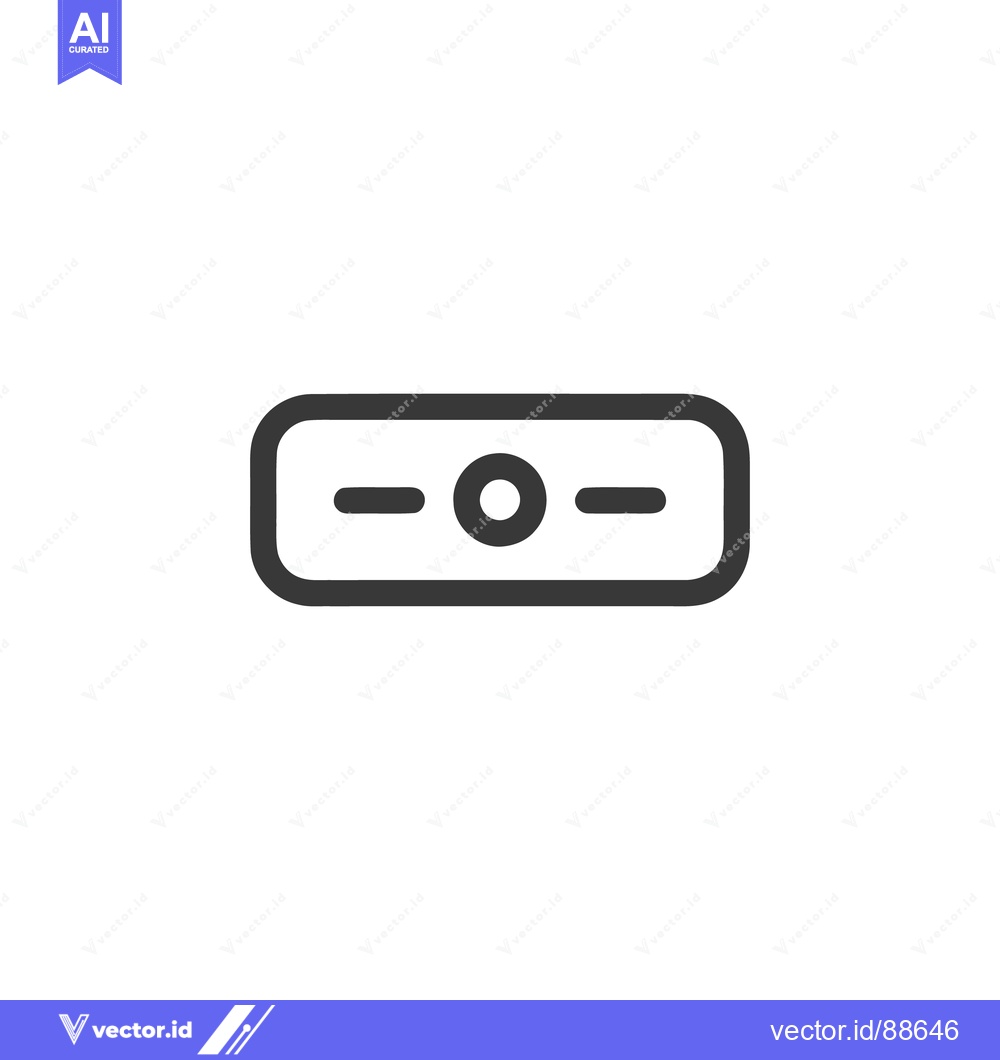 Premium Vector dari Minimalist Icon: Rounded Rectangle with Central Circle and Dashes