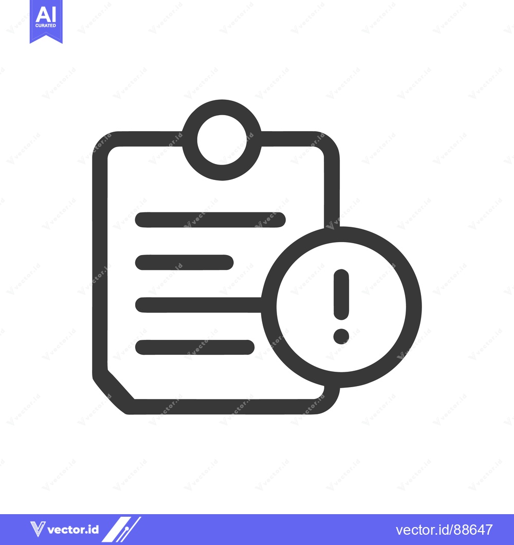 Premium Vector dari Document with Exclamation Point: Important Information, Alert, Notific