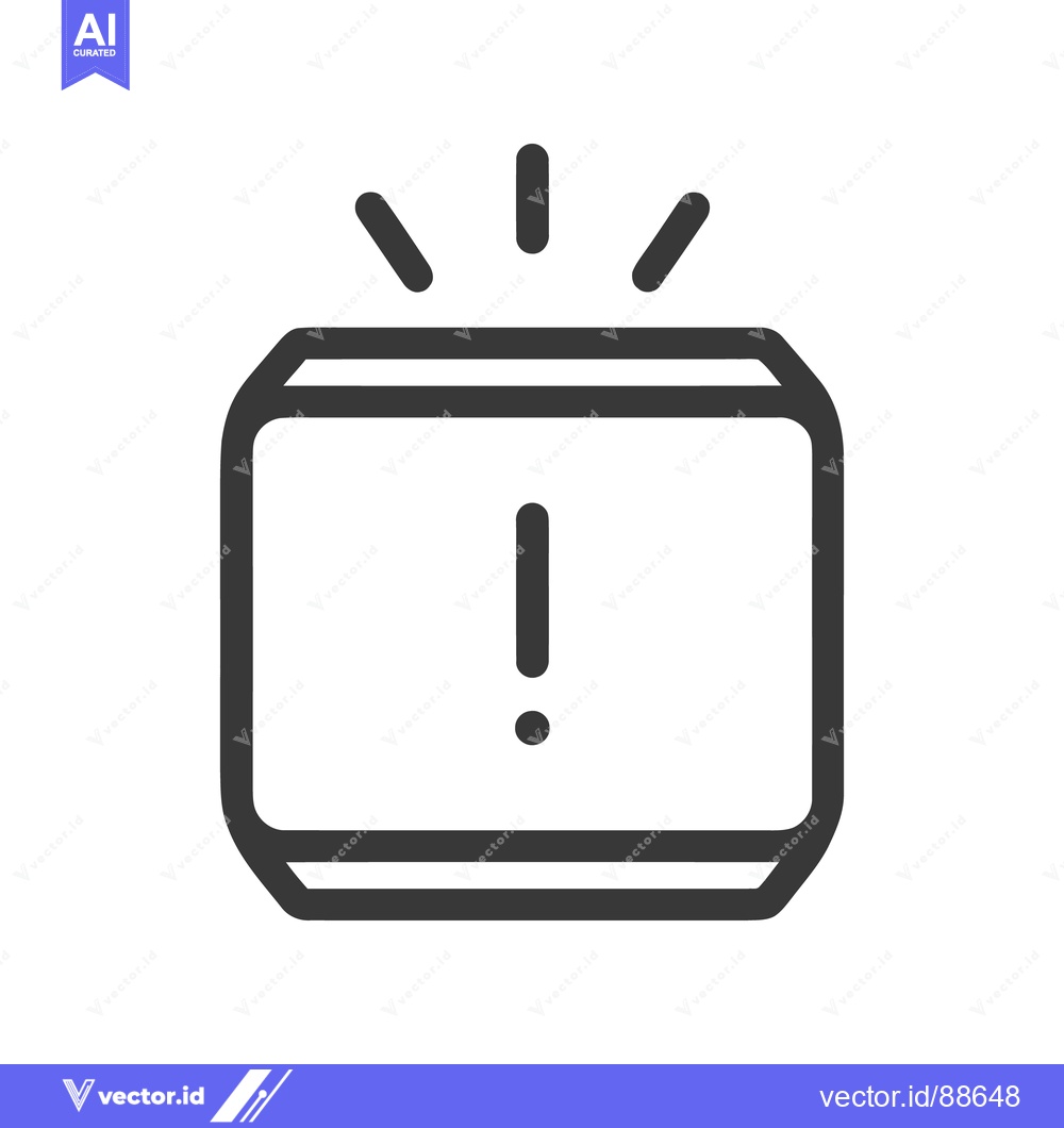 Premium Vector of Alert Icon: Bold Outline of a Smart Device with Exclamation Mark