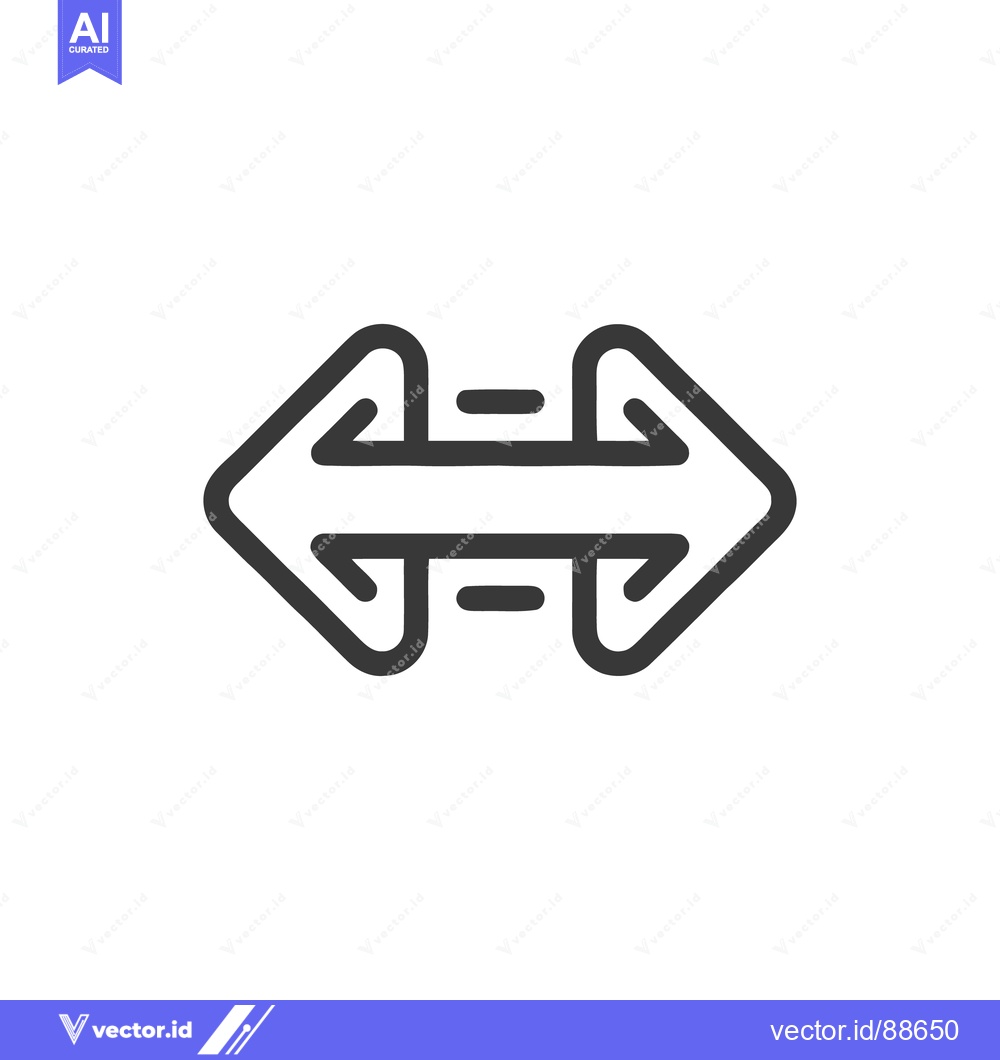 Premium Vector of Symmetrical Arrow Icon: Dual Direction, Minimalist Design on White Bac