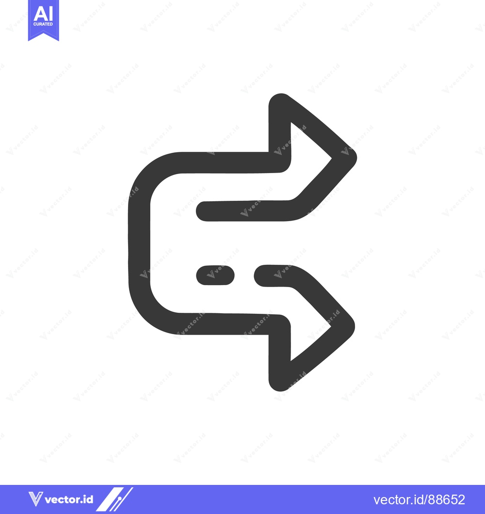 Premium Vector dari Reversing Direction: Bold Arrow Icon with U-Turn Design on White
