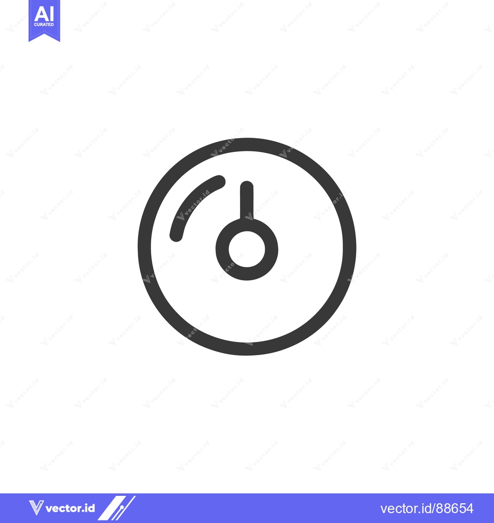 Premium Vector dari Minimalist Speedometer Icon: Clean Line Art on White Background