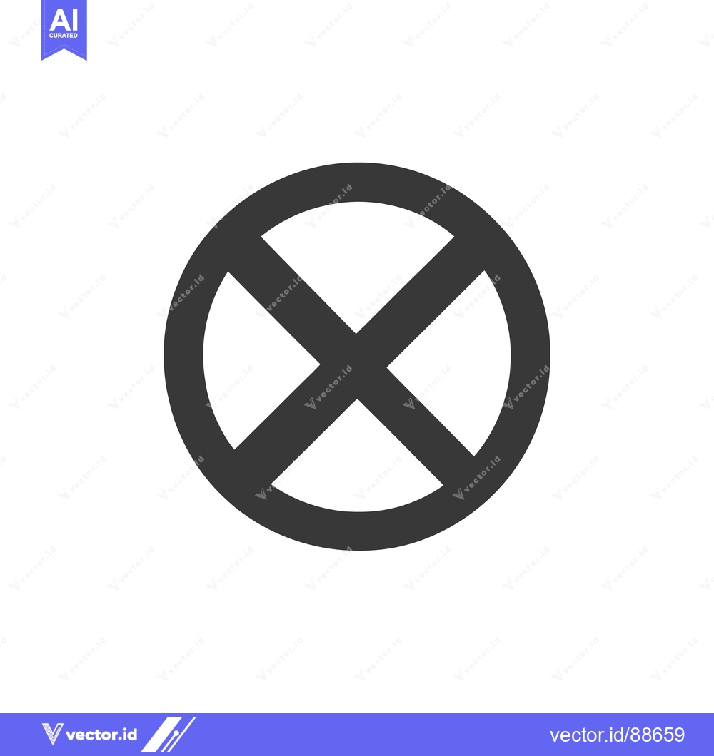 Premium Vector of A circular symbol featuring an x indicating restriction or prohibition