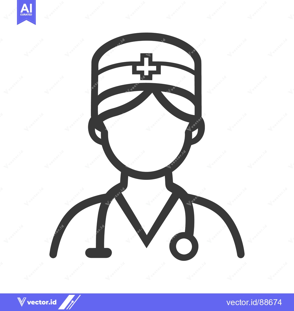 Premium Vector of An illustrated depiction of a healthcare professional wearing a hat