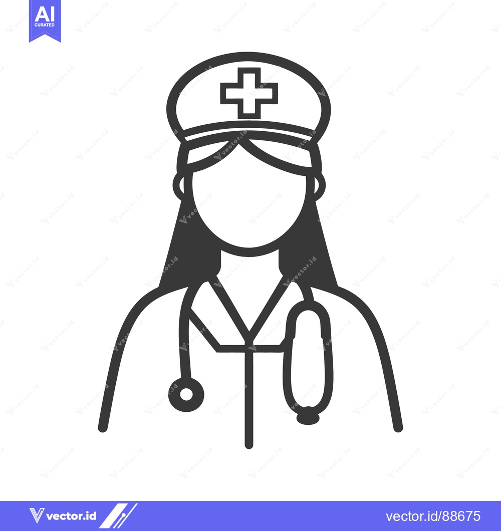 Premium Vector of An illustration of a female healthcare worker wearing a uniform