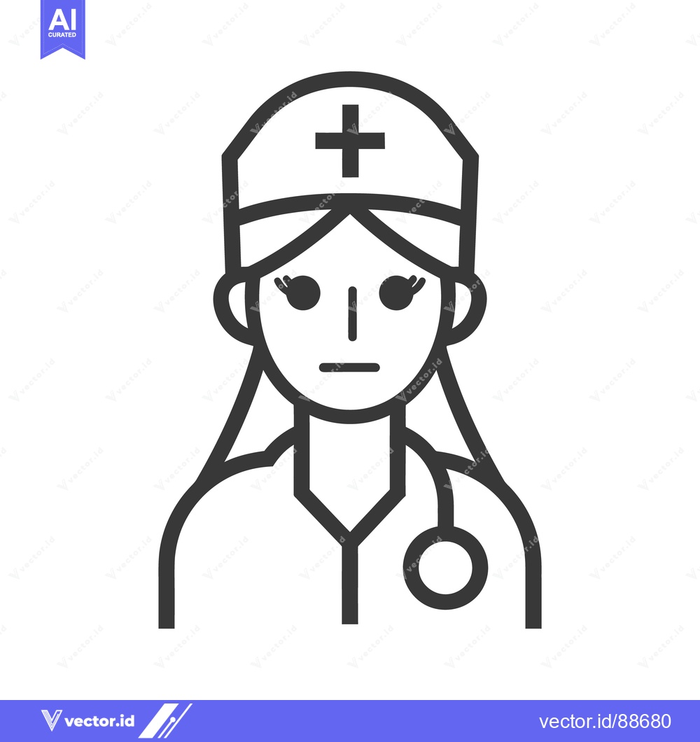 Premium Vector dari A simple illustration of a female nurse with a stethoscope