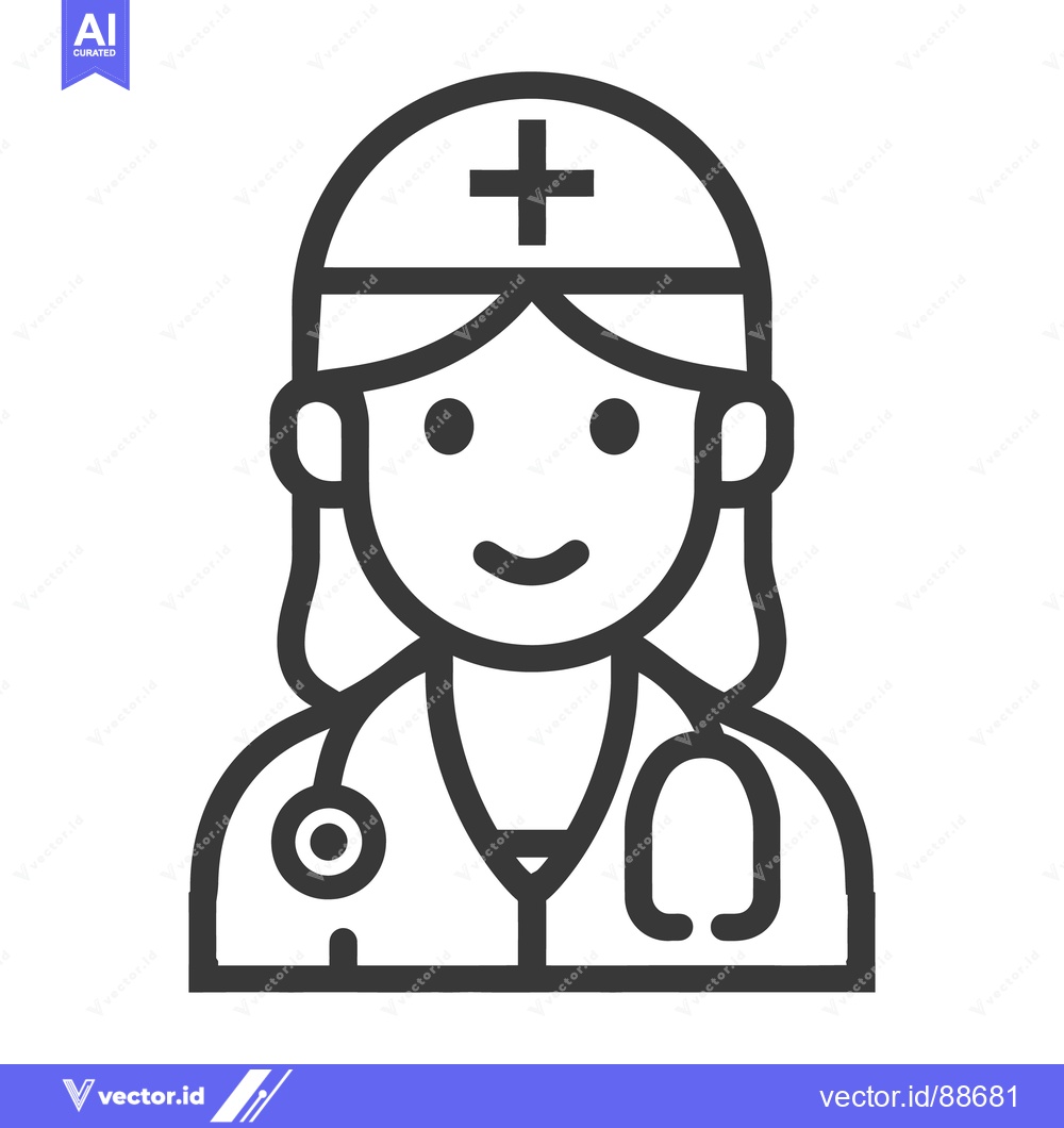 Premium Vector of A cartoon style illustration depicting a healthcare professional chara