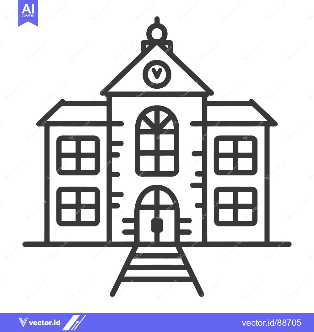 Premium Vector dari A simple black and white illustration of a building structure