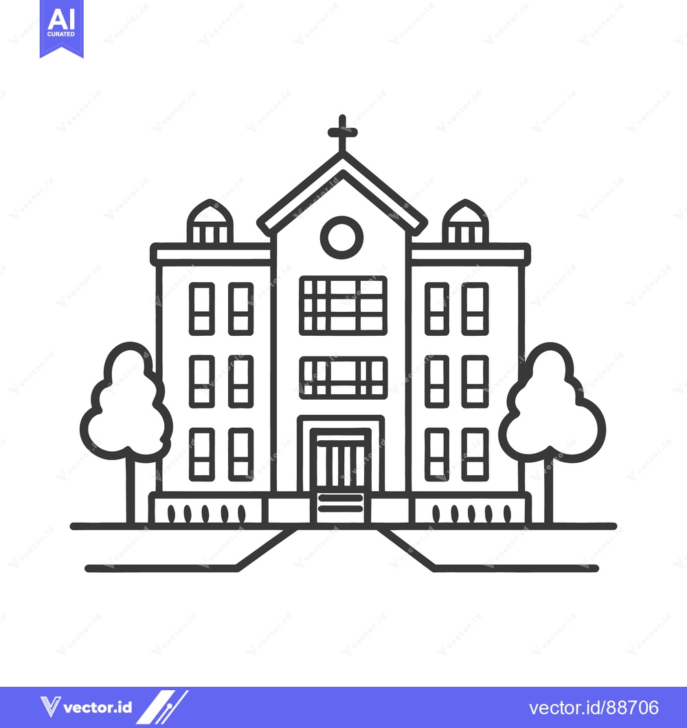 Premium Vector of An illustrated monochrome depiction of a prominent building structure