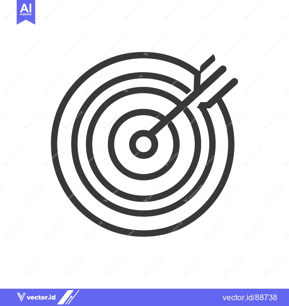 Premium Vector dari The bullseye target has an arrow shot directly towards its center