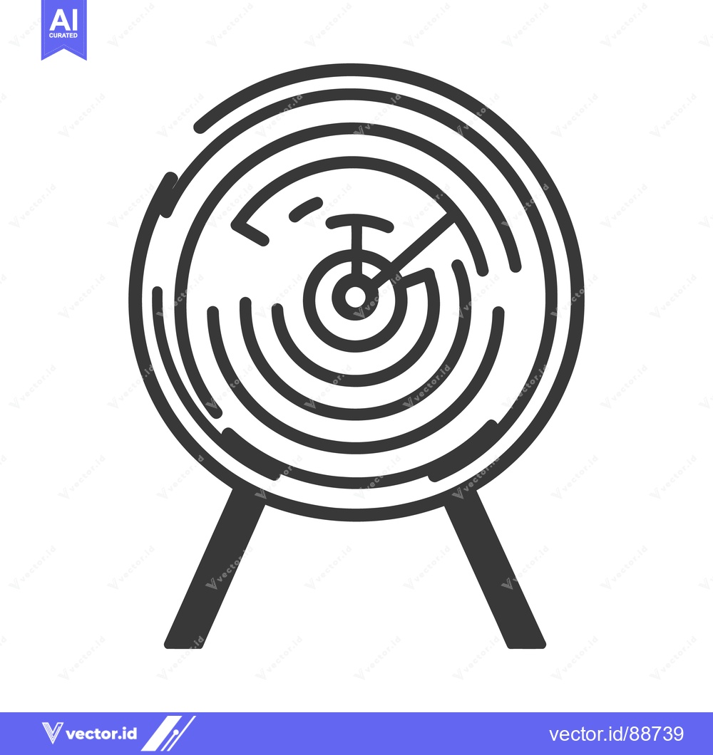 Premium Vector dari Black and white circular target with a maze pattern on display