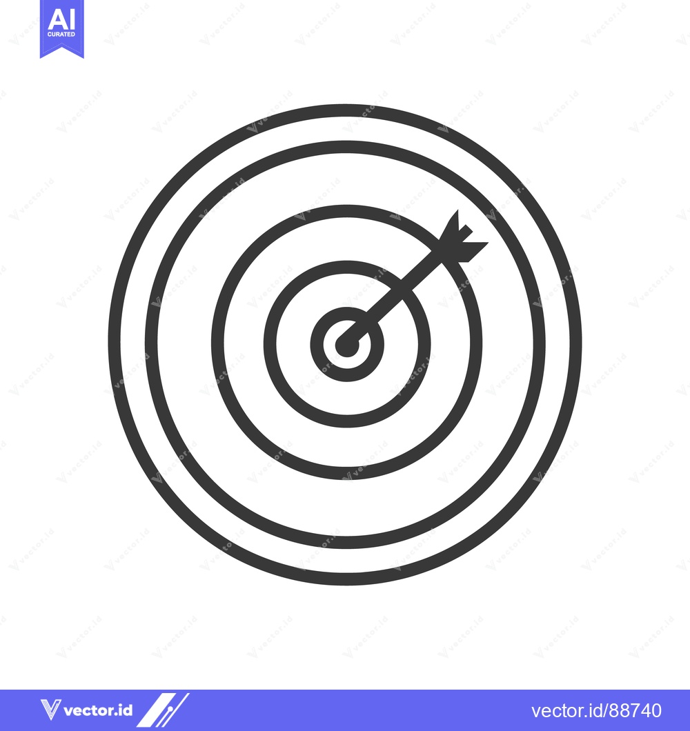 Premium Vector dari An arrow piercing a bullseye target within concentric circular rings