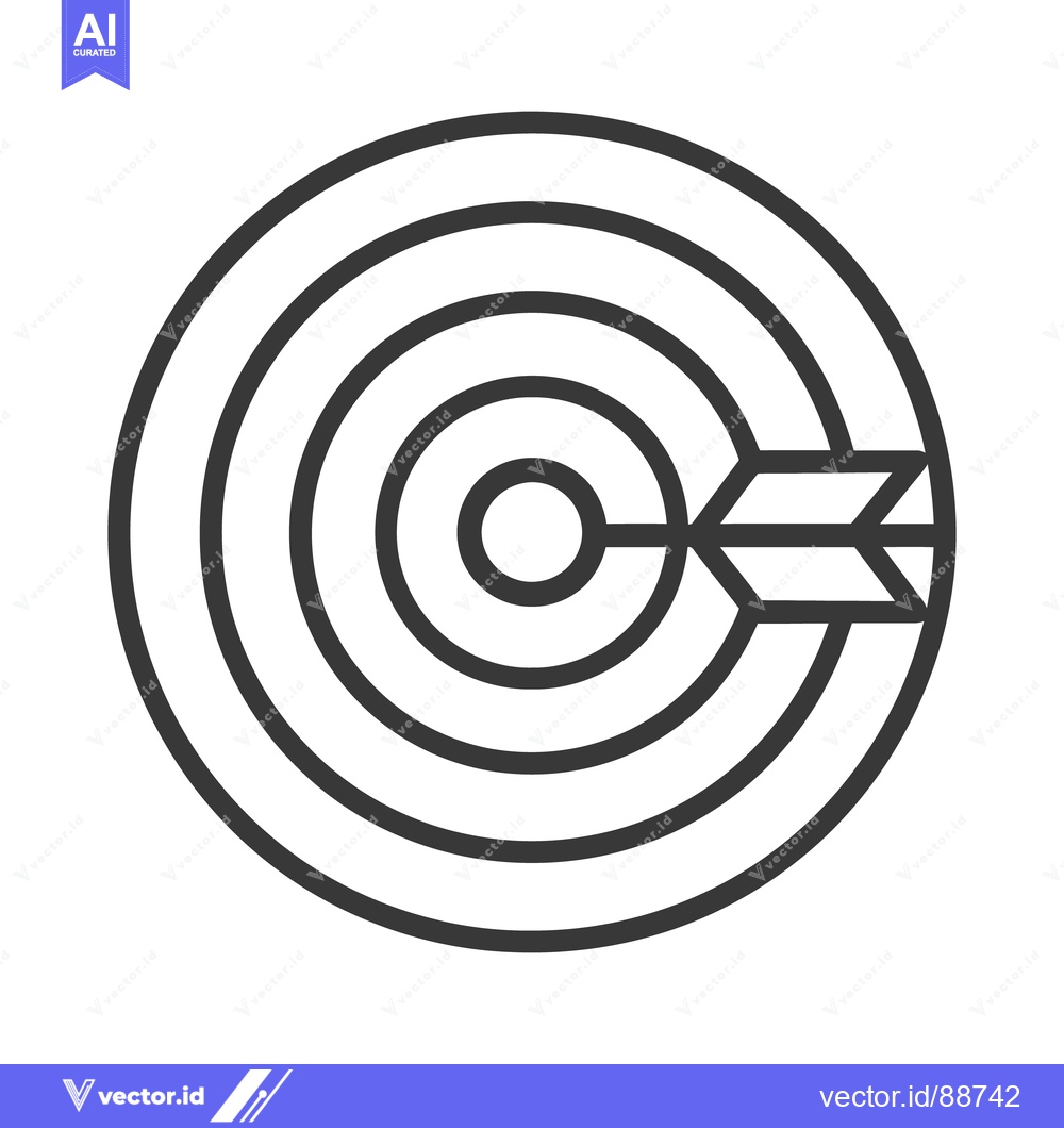 Premium Vector of A minimalistic illustration of a target with an incoming arrow