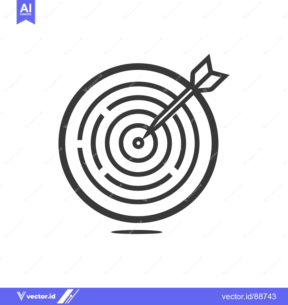Premium Vector dari An arrow piercing the center of a simple circular target