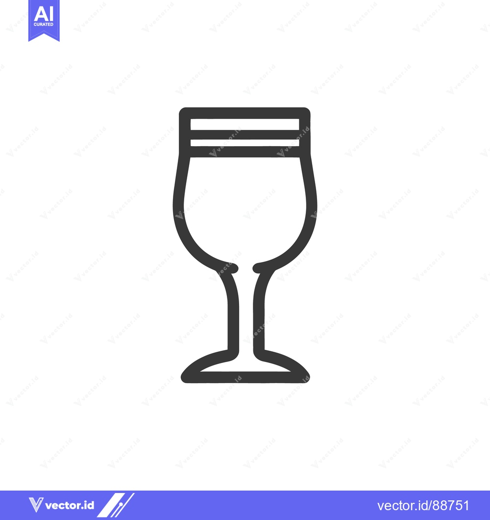 Premium Vector dari A simple icon depicting a stemmed glass of wine