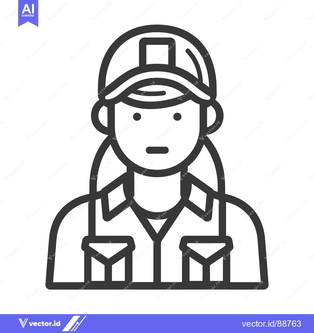 Premium Vector dari A minimalist graphic illustration of a person wearing a hard hat
