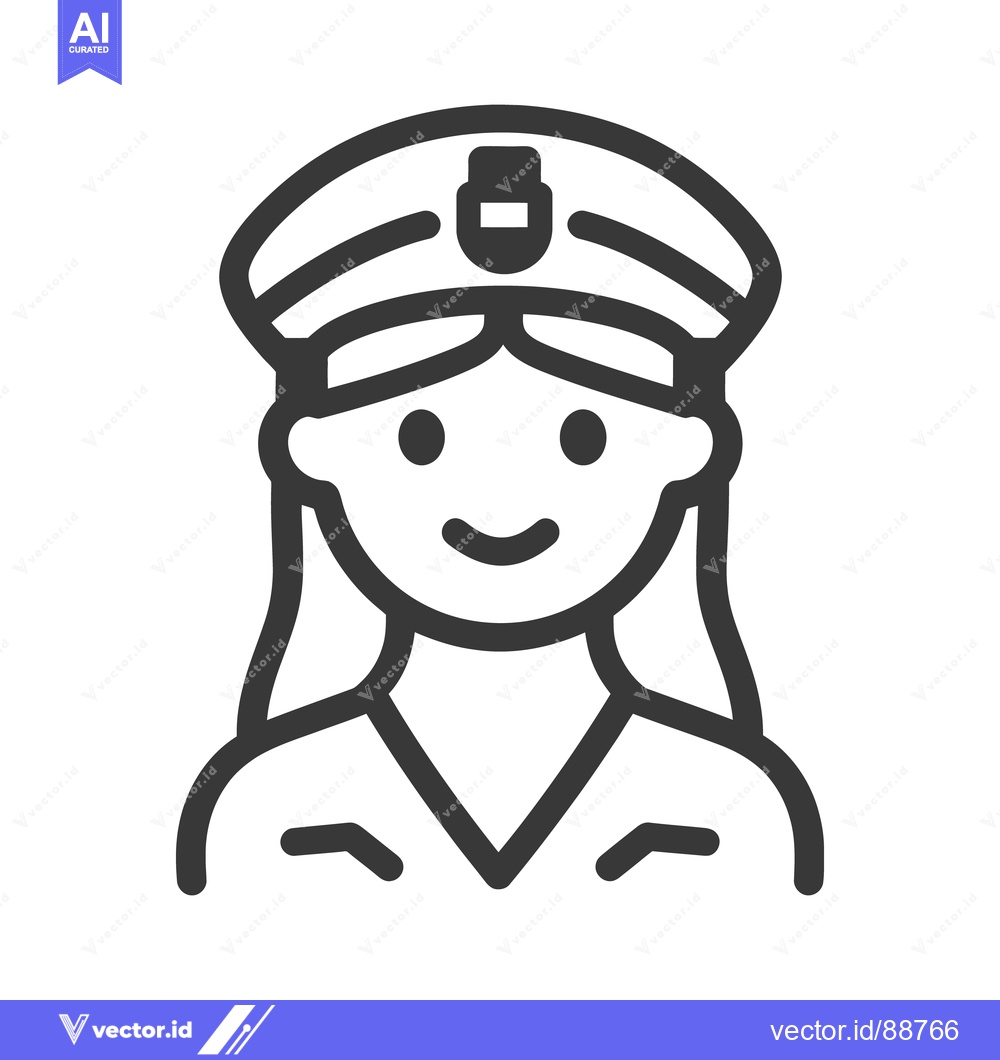Premium Vector dari A smiling woman wearing a police hat and uniform