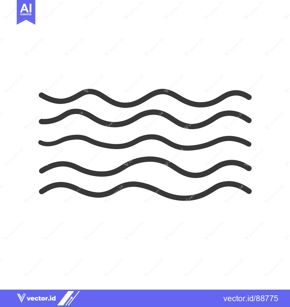 Premium Vector dari Simple black wavy lines representing water flowing horizontally