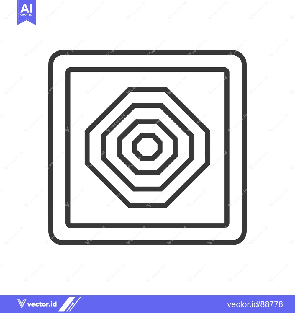 Premium Vector dari Octagonal Shape within Square Frame Line Art Icon