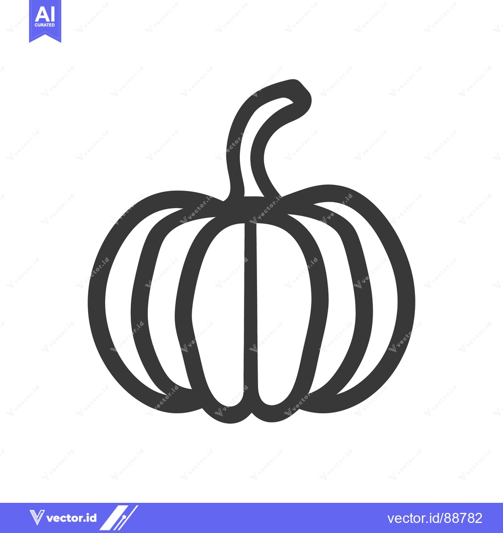 Premium Vector of A simple vector illustration depicting a round pumpkin shape