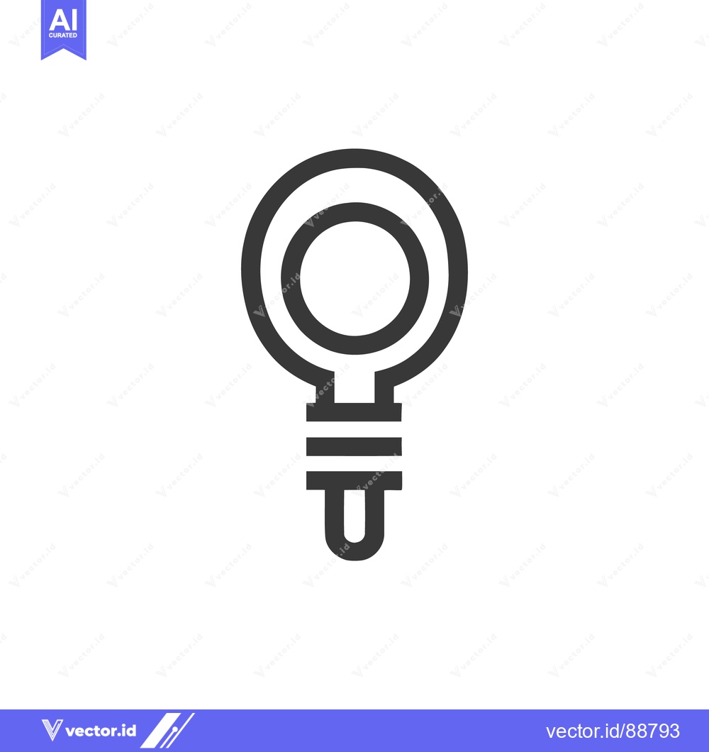 Premium Vector dari Minimalist Lightbulb Icon: Bold Outline on White Background, Idea Symb