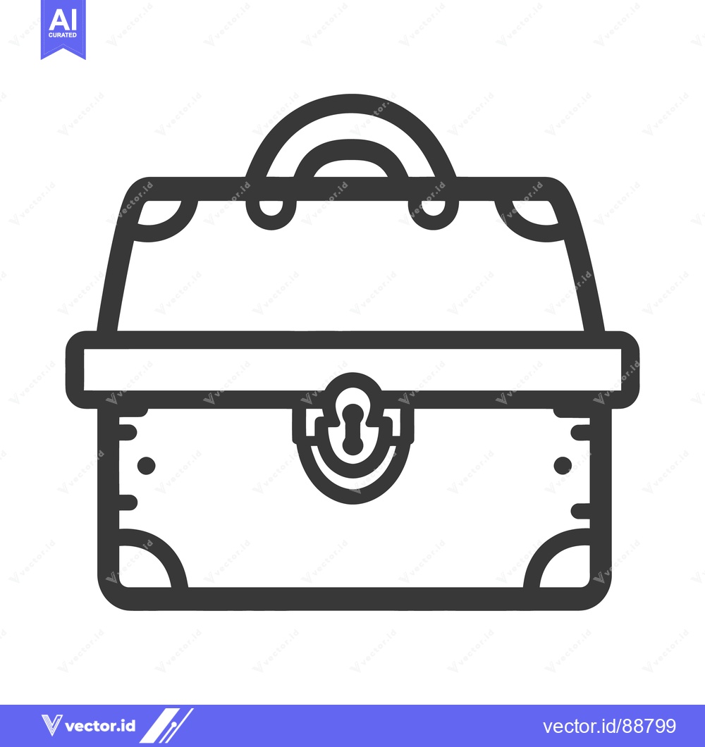 Premium Vector dari The detailed drawing of a luggage or a classic travel case