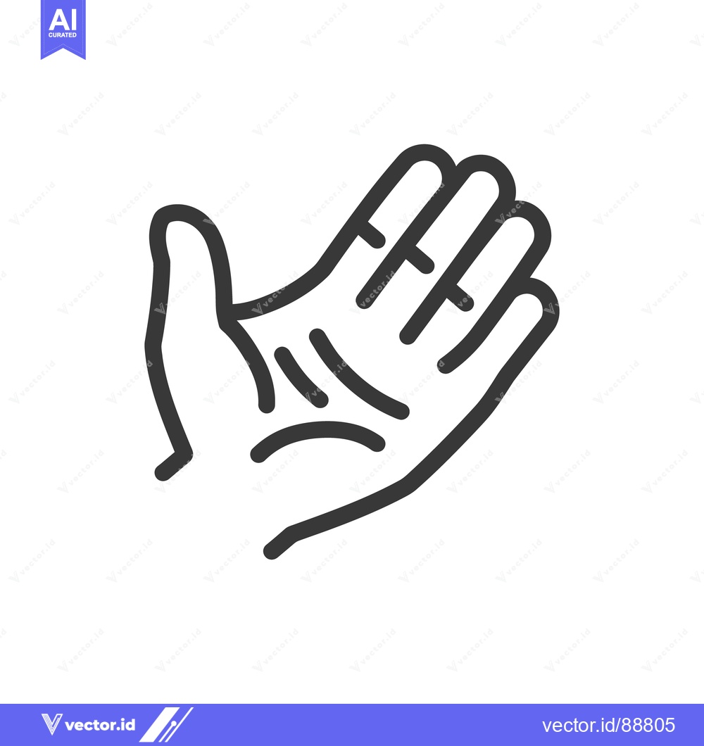Premium Vector dari A black and white graphic representation of an open human hand