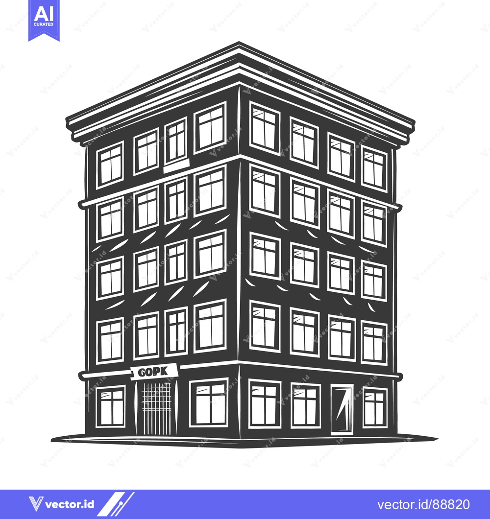 Premium Vector of An illustration of a large building featuring many windows and floors