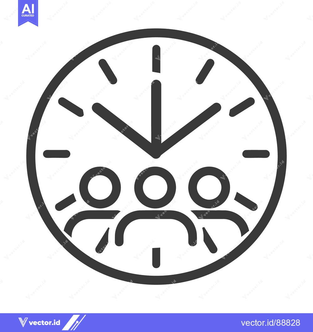 Premium Vector dari A clock graphic with three figures suggesting time and teamwork