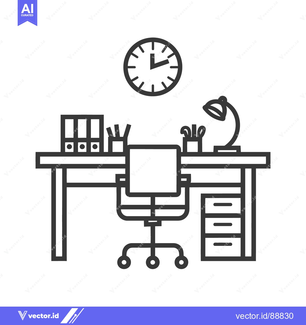 Premium Vector of A minimalist office desk layout with essential working accessories