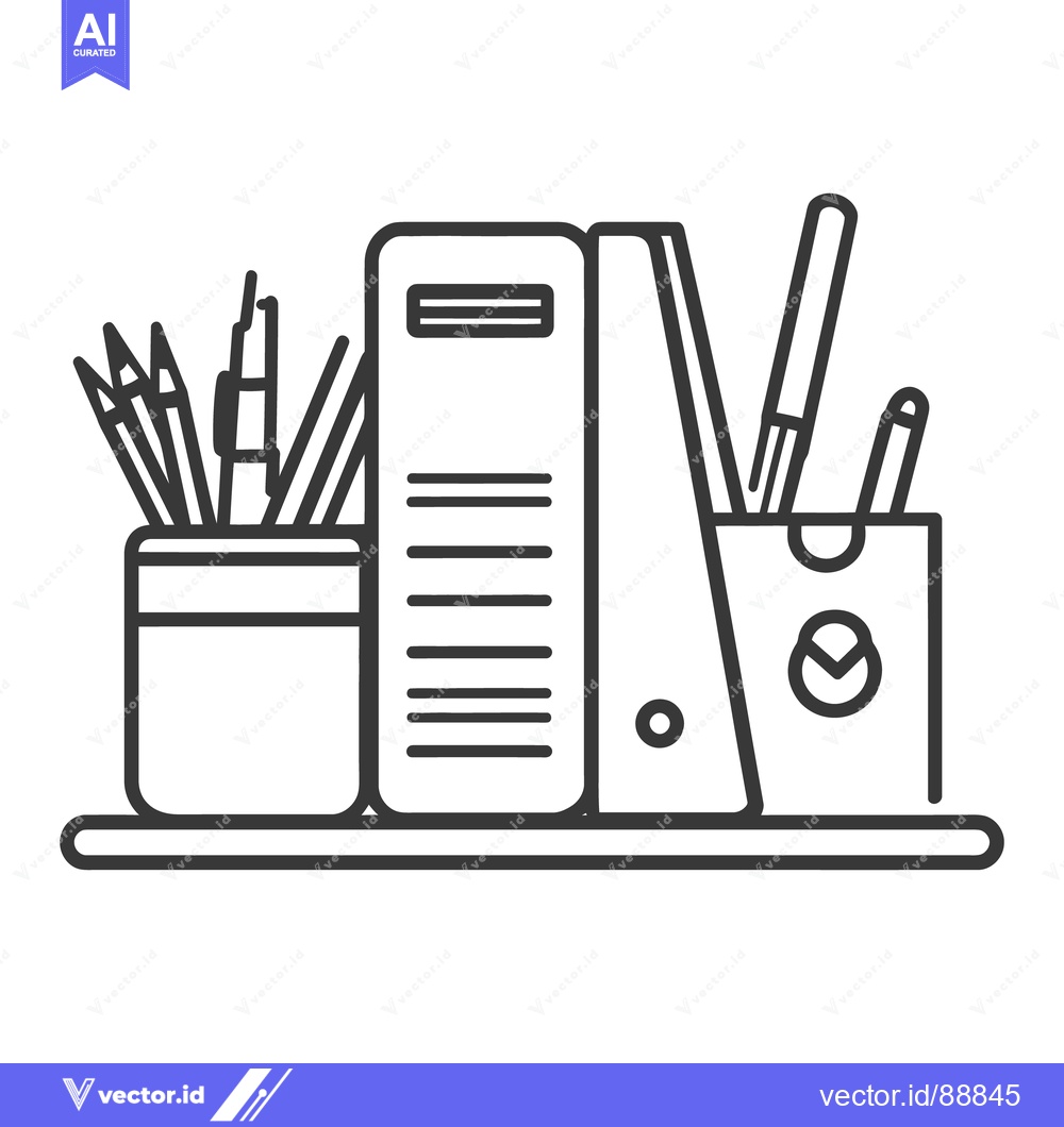 Premium Vector dari Stationary items are arranged neatly on a desk ready for use